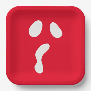 Fun Halloween boo face ghost scary Party Paper Plate