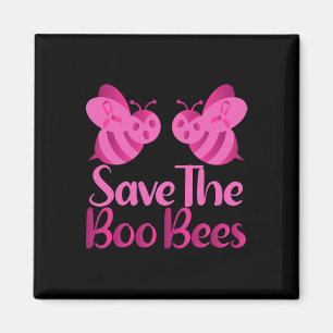 Fun Halloween Breast Cancer Tee Save The Boo Bees  Magnet