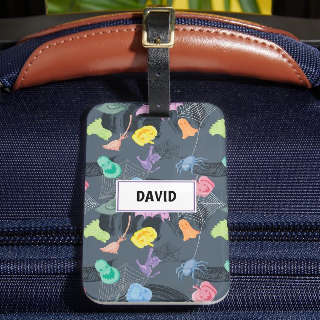 Fun Halloween customisable Luggage Tag (Front Insitu 2)