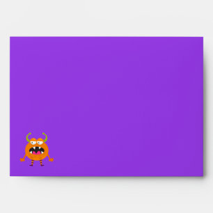 Fun Halloween Cute Purple Little Monster Envelope