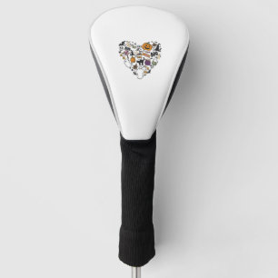 Fun Halloween Designs Halloween Heart Golf Head Cover