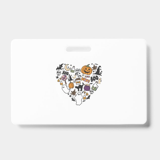 Fun Halloween Designs Halloween Heart ID Badge (Front)