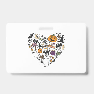 Fun Halloween Designs Halloween Heart ID Badge