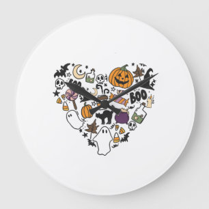 Fun Halloween Designs Halloween Heart Large Clock