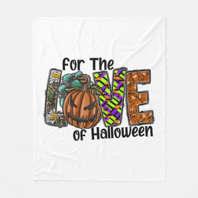 Fun Halloween Designs Hippie Halloween Retro Fleece Blanket (Front)