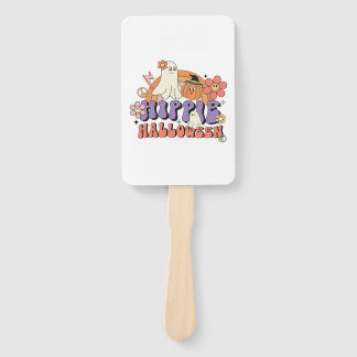 Fun Halloween Designs Hippie Halloween Retro Hand Fan