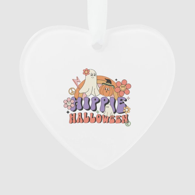 Fun Halloween Designs Hippie Halloween Retro Ornament (Front)