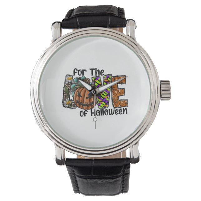 Fun Halloween Designs Hippie Halloween Retro Watch (Front)