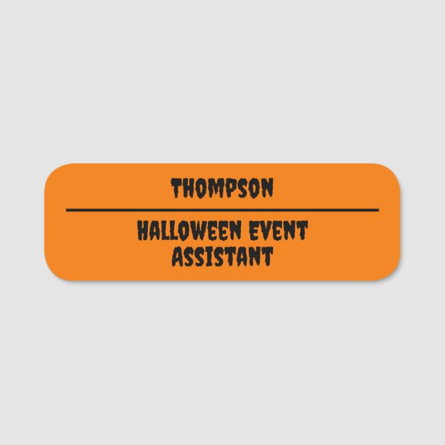 Fun Halloween Event Employee  Name Tag (Front)