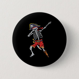 Fun Halloween For Boys Men With Pirate Skeleton 6 Cm Round Badge