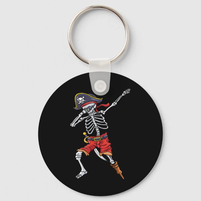 Fun Halloween  For Boys Men With Pirate Skeleton  Key Ring (Front)