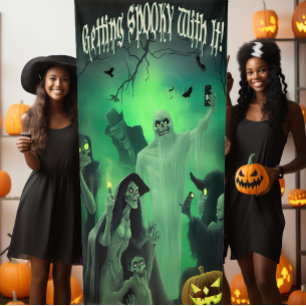 Fun Halloween "Getting Spooky With It" Selfie Stop Banner