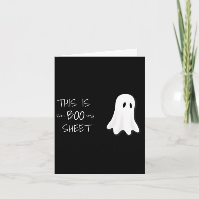 Fun Halloween Ghost This Is Boo Sheet  Card (Front)