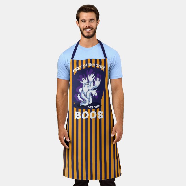 Fun Halloween Ghosts for the BOOS Custom Text Apron (Worn)