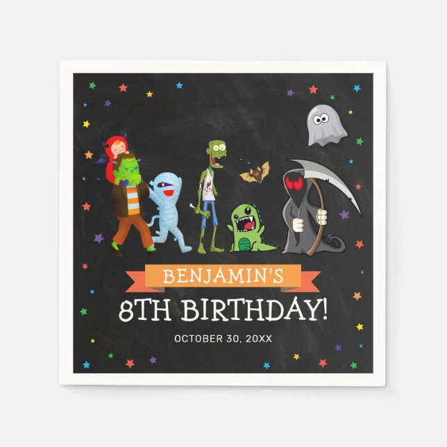 Fun Halloween Kids Birthday Party  Napkin (Front)