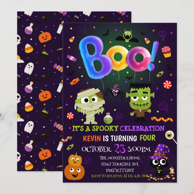 Fun Halloween Kids Costume Birthday Party  Invitation (Front/Back)