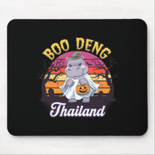 Fun Halloween Moo Deng Hippo Baby Mouse Mat