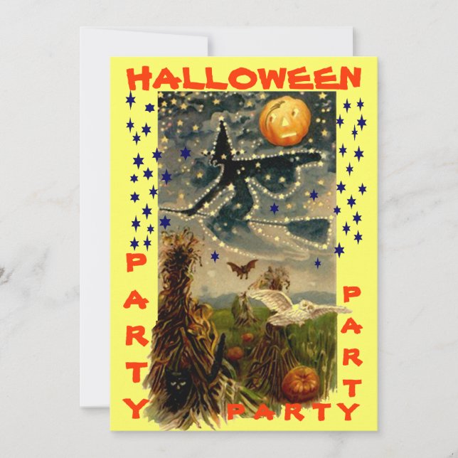 FUN HALLOWEEN PARTY INVITATION ~ EZ TO CUSTOMIZE! (Front)