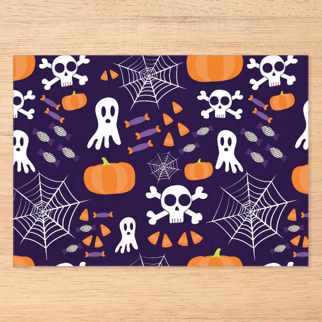 Fun Halloween Pattern Acrylic Invitations (Front)