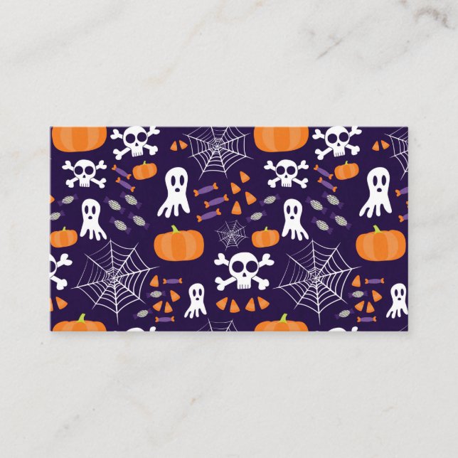 Fun Halloween Pattern Business Card (Front)