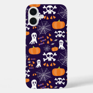 Fun Halloween Pattern iPhone 16 Plus Case