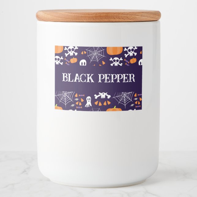 Fun Halloween Pattern Food Label (Front)