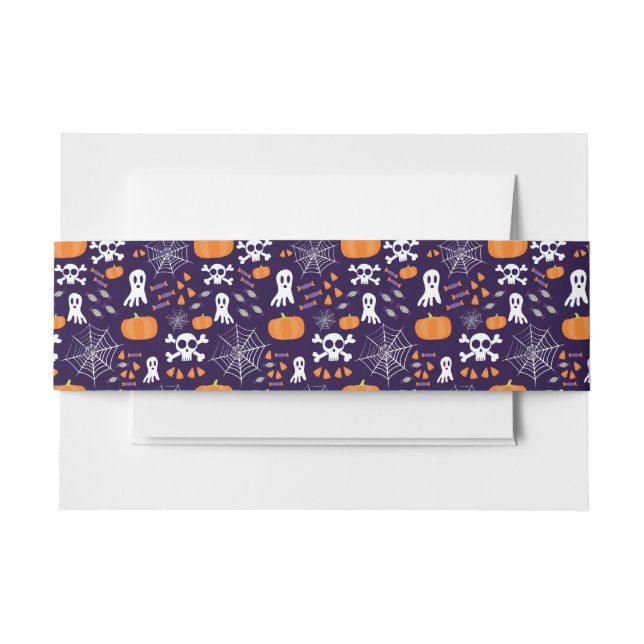 Fun Halloween Pattern Invitation Belly Band (Front Example)