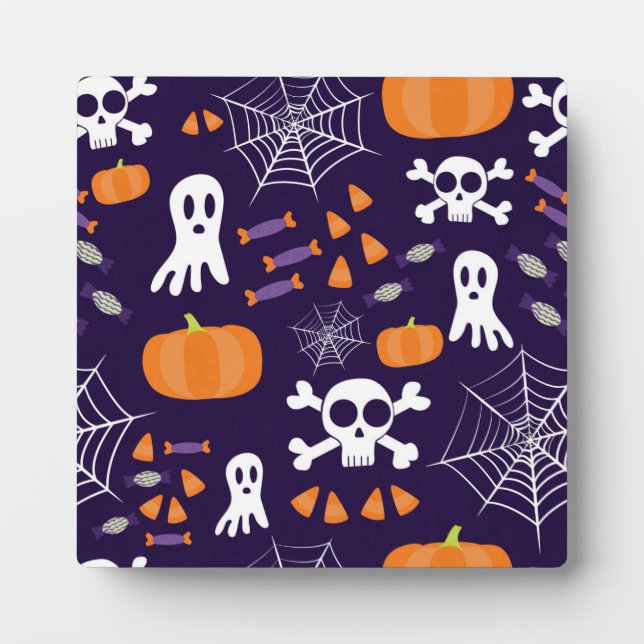 Fun Halloween Pattern Plaque (Front)