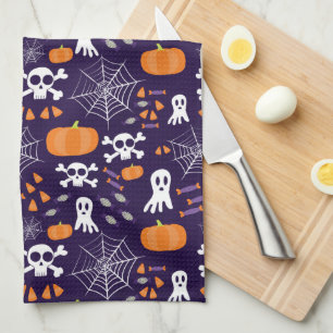 Fun Halloween Pattern Tea Towel