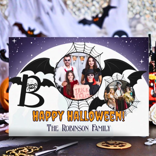 Fun Halloween Photo Collage Greeting Holiday Card (Creator Uploaded)