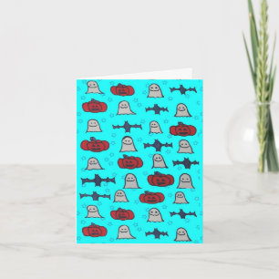 Fun Halloween Print on Blue Card