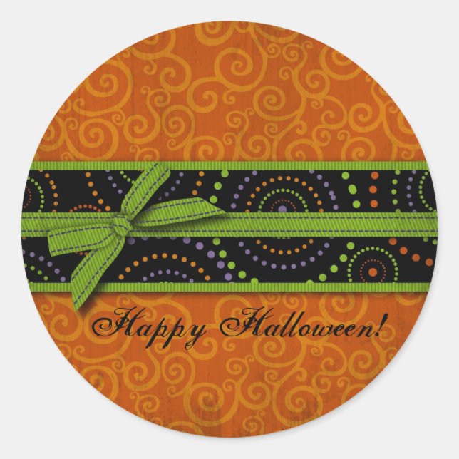 Fun Halloween Prints Classic Round Sticker (Front)