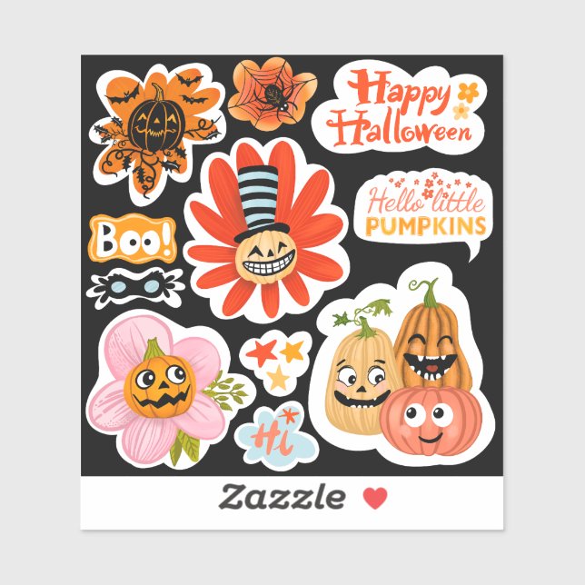 Fun Halloween pumpkin cute stickers (Sheet)