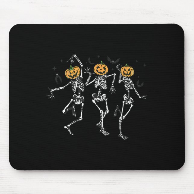 Fun Halloween Pumpkin Dancing Skeleton Costume Wom Mouse Mat (Front)