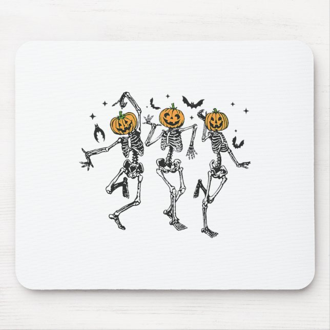Fun Halloween Pumpkin Dancing Skeleton Costume Wom Mouse Mat (Front)