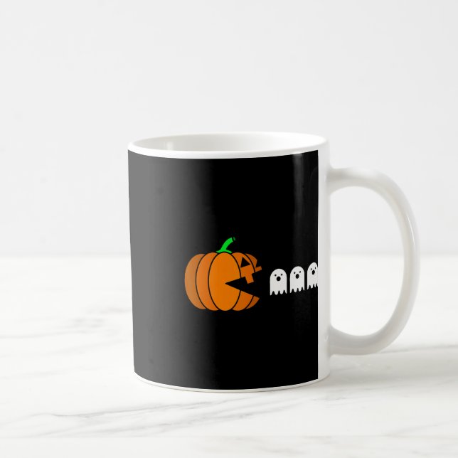 Fun Halloween Pumpkin Eating Ghost  Coffee Mug (Right)
