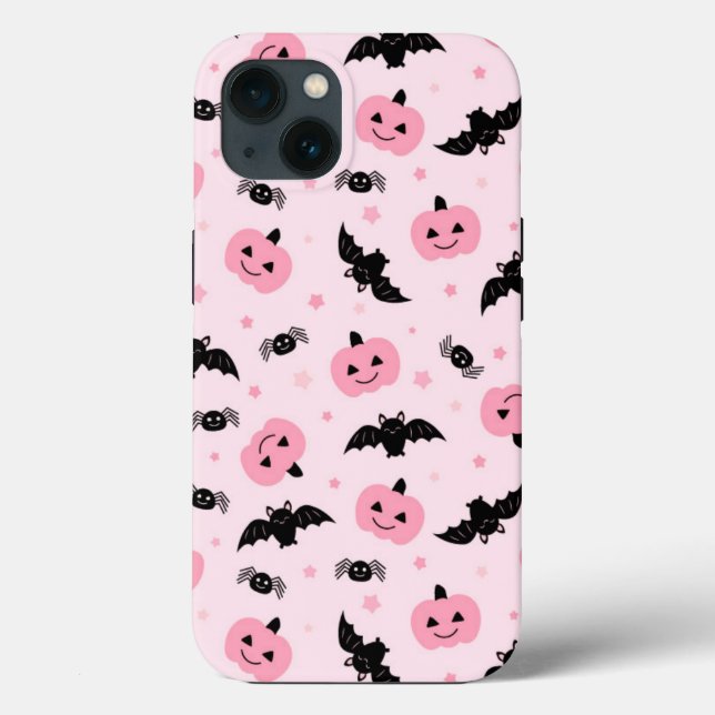 Fun Halloween Pumpkins and Bat Pattern  Case-Mate iPhone Case (Back)
