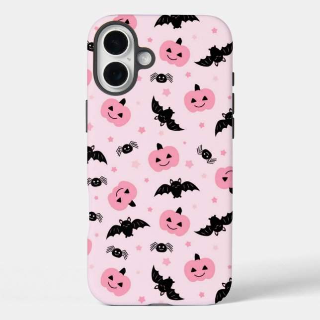 Fun Halloween Pumpkins and Bat Pattern  Case-Mate iPhone Case (Back)