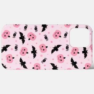 Fun Halloween Pumpkins and Bat Pattern iPhone 13 Pro Max Case