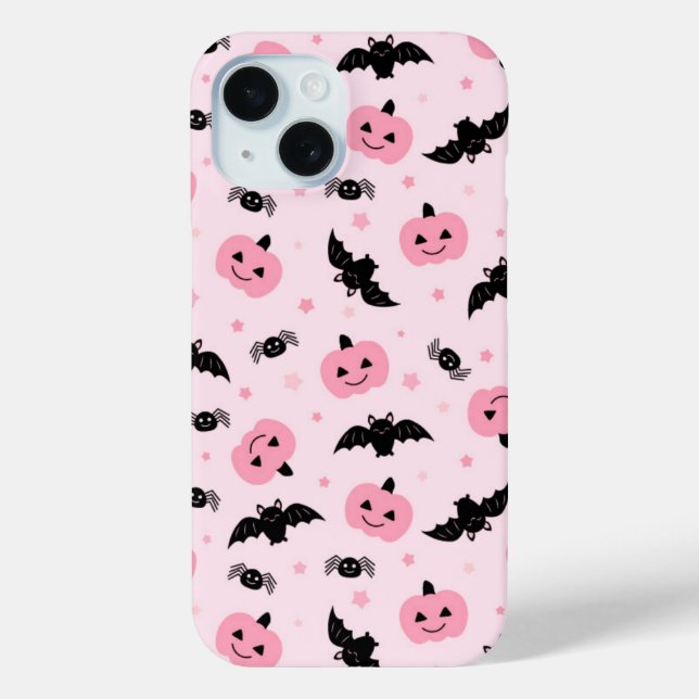 Fun Halloween Pumpkins and Bat Pattern  Case-Mate iPhone Case (Back)
