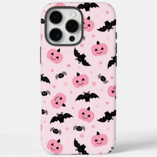 Fun Halloween Pumpkins and Bat Pattern iPhone 16 Pro Max Case