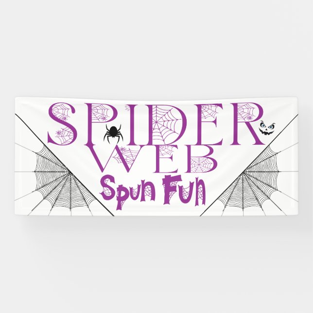 Fun Halloween Spun Fun Spider Web Banner (Horizontal)