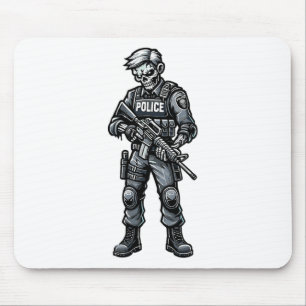 Fun Halloween Tactical Zombie Creepy Police Office Mouse Mat