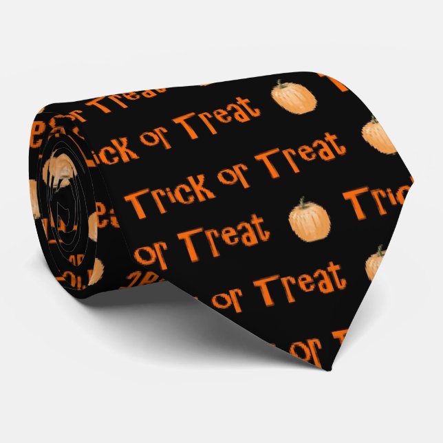 Fun Halloween Trick or Treat Tie (Rolled)