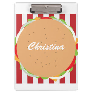 Fun hamburger clipboard