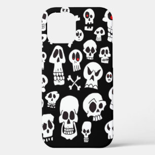 Fun Hand Drawn Cartoon Skulls iPhone 12 Case