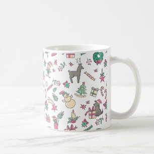 Fun Hand Drawn Christmas Holiday Coffee Mug