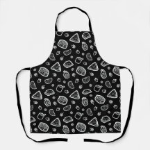 Fun Hand-drawn Pancake All-Over Pattern Apron