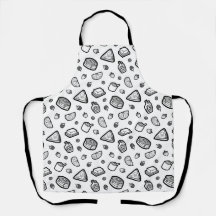 Fun Hand-drawn Pancake All-Over Pattern Apron
