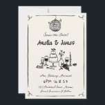 Fun Hand Drawn Save the date Quirky wedding  Invitation<br><div class="desc">Whimsical Quirky Hand Drawn wedding invitation,  Handwritten save the date Invite.</div>